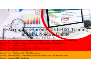 Accounting Certification in Delhi, Mayur Vihar, SLA Taxation Learning, SAP FICO, Tally, GST Training Course,