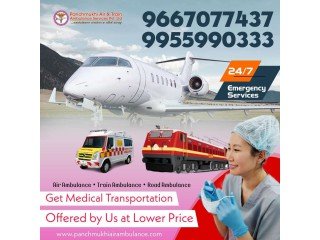 Panchmukhi Air Ambulance Service in Guwahati with Life-Support Medical Amenities