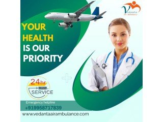 Vedanta Air Ambulance Service in Purnia with ICU Specialist Medical Team