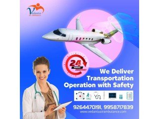 Vedanta Air Ambulance Service in India with Professional Healthcare Crew