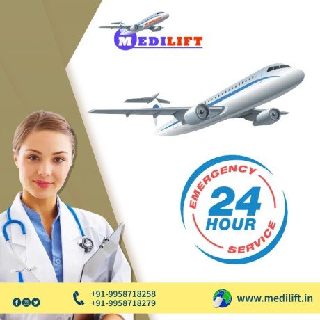 gain-air-ambulance-in-siliguri-by-medilift-with-highly-specialist-medical-crew-big-0