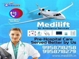 Use Air Ambulance in Gorakhpur by Medilift with Travel Medical Equipment