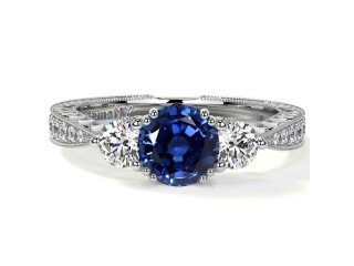 Find Prong Set Round Diamonds Three Stone Ring | GemsNY