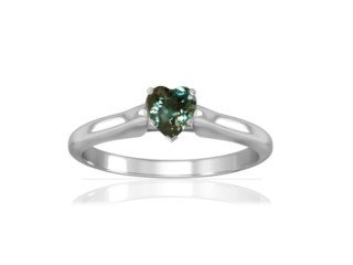 Shop Heart Shaped Prong Set Alexandrite Solitaire Ring in 14K White Gold