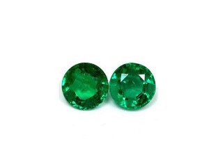 Shop AAAA Heirloom Emerald Round Matched Pair - GemsNY Sale