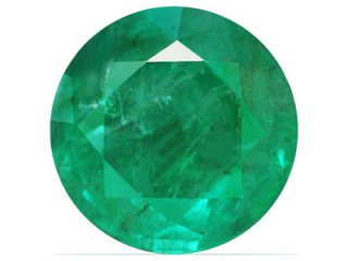0.78 cts. Zambian Emerald Round Gemstone Online from GemsNY