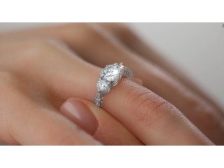 Find Prong Set Round Diamonds Three Stone Ring Setting  0.77cttw | GemsNY