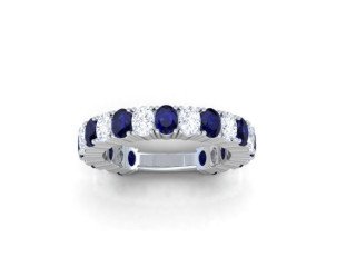 Shop Oval Four Prong Wedding Blue Sapphire Eternity Bands