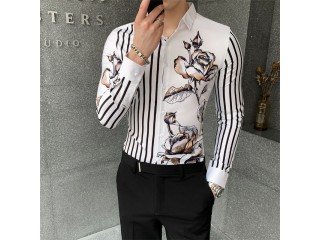 Korean Fashion Spliced Floral Shirts