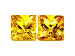 Buy a 2.81-carat Sapphire Square Matched Pair Yellow Gemstones