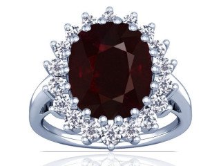 Ruby Gemstone Ring Mounted in 18K White Gold