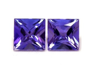 Buy (2.39 carats) Tanzanite Square Matched Pair Gemstone