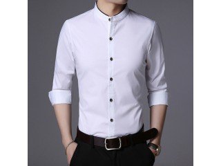 Youth Mandarin Collar Cotton Shirts