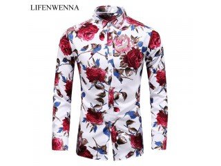 Fashion Flower Print Beach Shirt