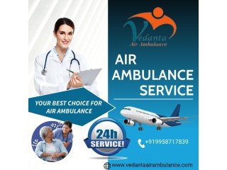 Vedanta Air Ambulance Service in Raigarh with all Necessary Medical Equipment
