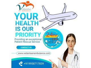 Vedanta Air Ambulance Service in Aurangabad with Critical Care Medical Team