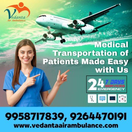 vedanta-air-ambulance-services-in-bhagalpur-with-a-highly-qualified-medical-team-big-0