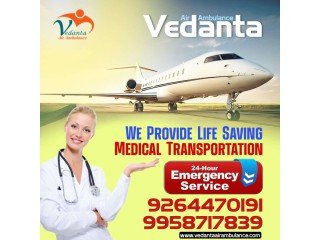 Vedanta Air Ambulance Service in Surat with Specialized Healthcare Crew