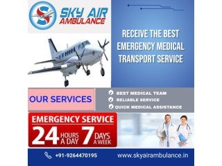 SkyAir Ambulance Service in Patna with vantilator