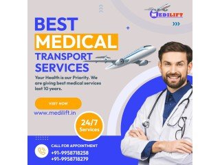 Get Air Ambulance Services in Bagdogra by Medilift with Veteran Medical Squad