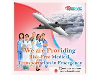 Medivic Aviation Air Ambulance Service in Guwahati with Life Support Facilities