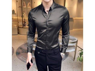 Embroidery Mens Shirts Formal Blouse
