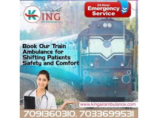 King Train Ambulance Service in Patna with Life Support Medical Tools