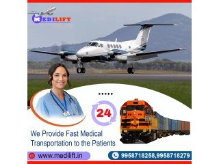 Medilift Train Ambulance Service in Guwahati with a Highly Qualified Healthcare Crew