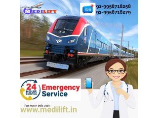 Medilift Train Ambulance from Guwahati with Full Life Support Facilities